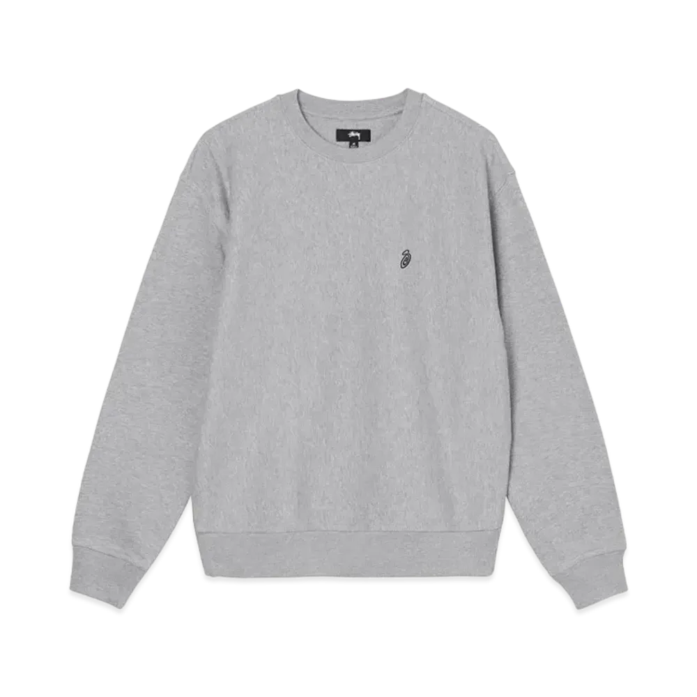 Stussy SWIRL EMBROIDERED CREW "Grey Heather"