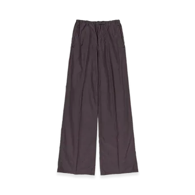 AURALEE Women's Garment-Dyed Finx Shuttle Weather Drawstring Pants "Dark Brown"