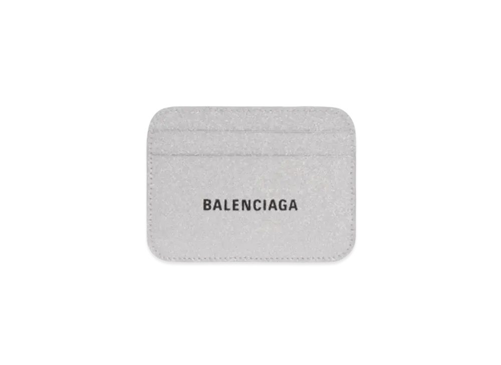 BALENCIAGA Cash Card Holder Sparkling Fabric "Silver"