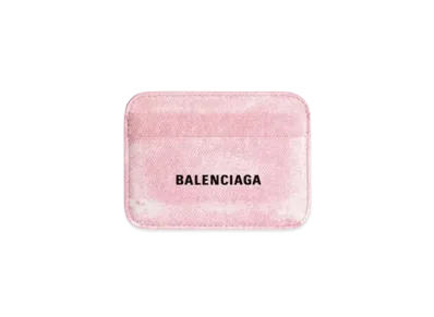 BALENCIAGA Cash Card Holder Denim Print "Pink"