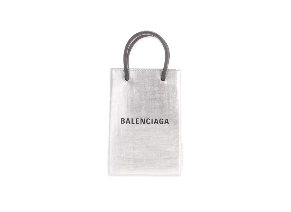 BALENCIAGA Leather Handbag "Silver"
