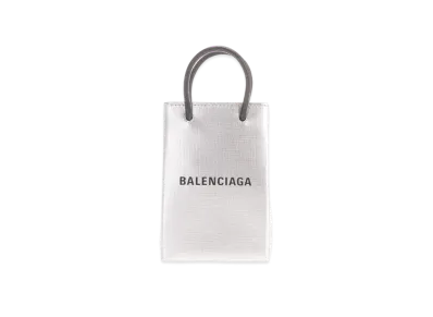 BALENCIAGA Leather Handbag "Silver"