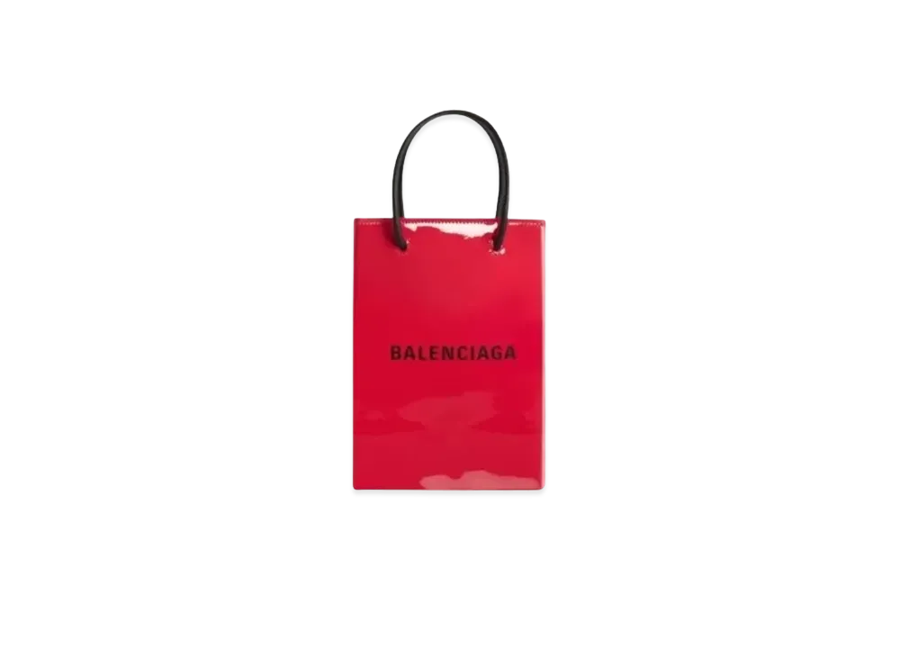 BALENCIAGA Bright Shopping Mobile Phone Bag "Red"