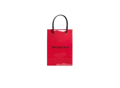 BALENCIAGA Bright Shopping Mobile Phone Bag "Red"