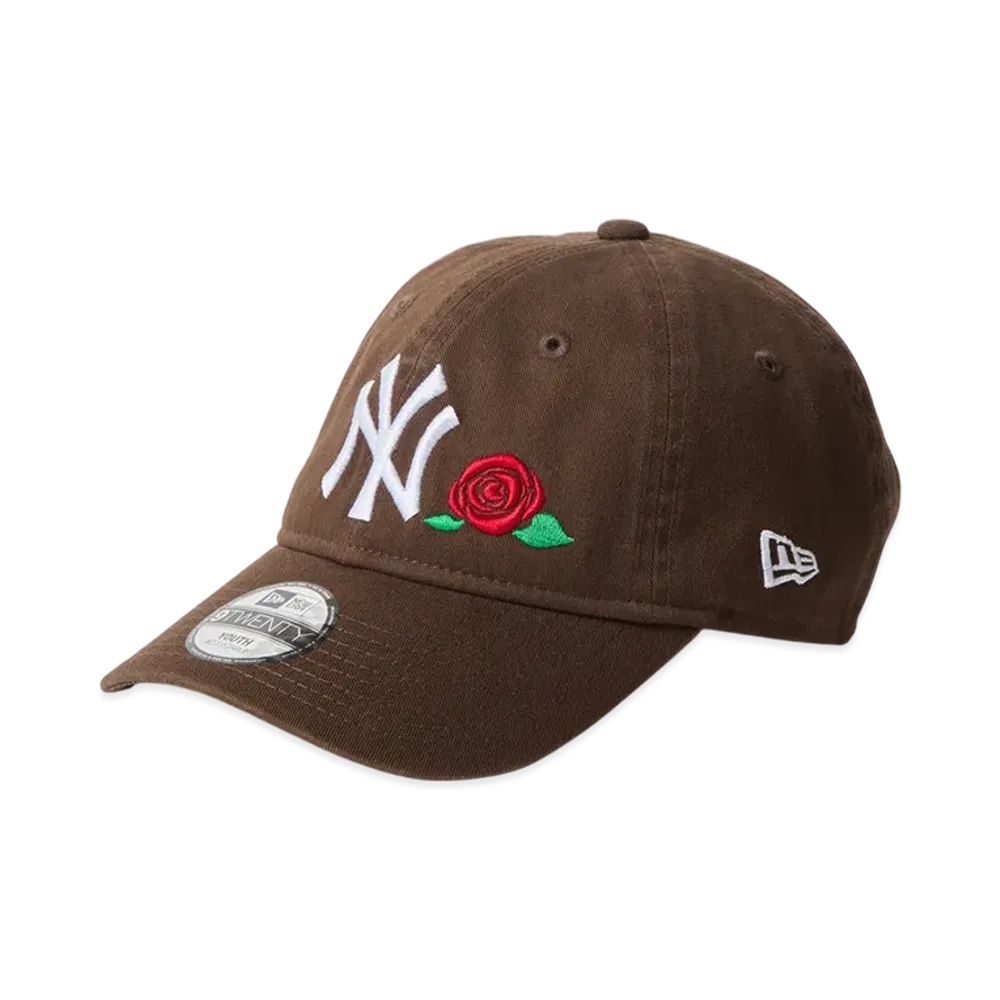 New Era Kids Youth 9Twenty Rose Embroidery New York Yankees "Walnut"