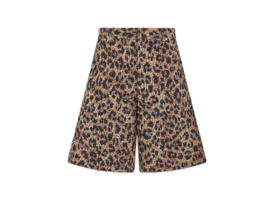 Dior x Lewis Hamilton Bermuda Shorts Leopard in Cotton & Wool Blend Tweed "Beige"