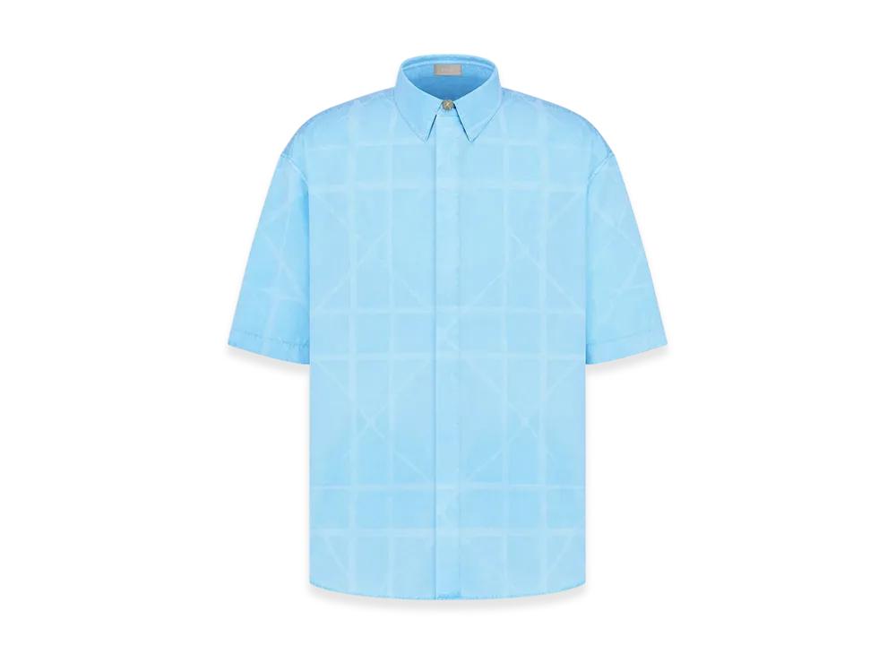 Dior x Lewis Hamilton Short-Sleeve Shirt in Cotton Poplin "Blue"