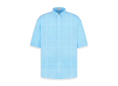 Dior x Lewis Hamilton Short-Sleeve Shirt in Cotton Poplin "Blue"
