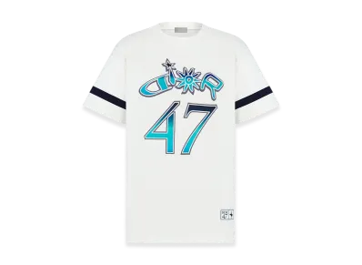 Dior x Lewis Hamilton T-Shirt (Relaxed Fit) in Slub Cotton Jersey "White/Blue"