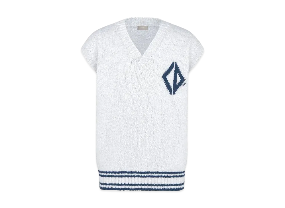 Dior Men's CD Diamond Sweater Vest Cotton Jersey "White"