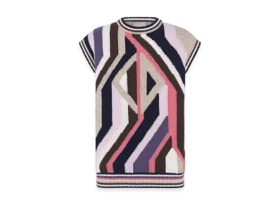 Dior x Lewis Hamilton CD Diamond Sweater Vest in Cashmere Intarsia Jersey "Multicolor"