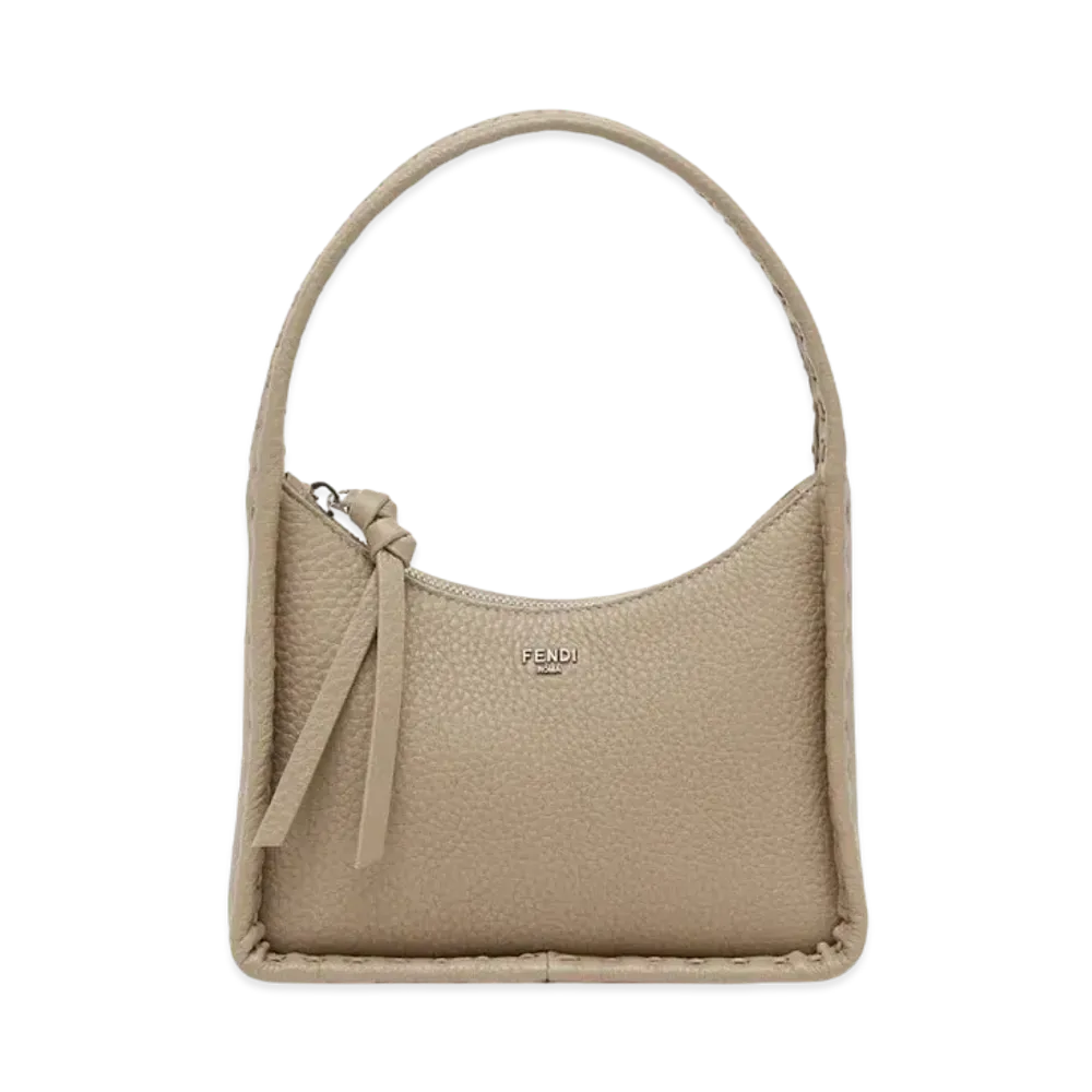 FENDI Mini Fendessence Small Selleria Bag With 264 Hand-Sewn Topstitches "Dove Gray"