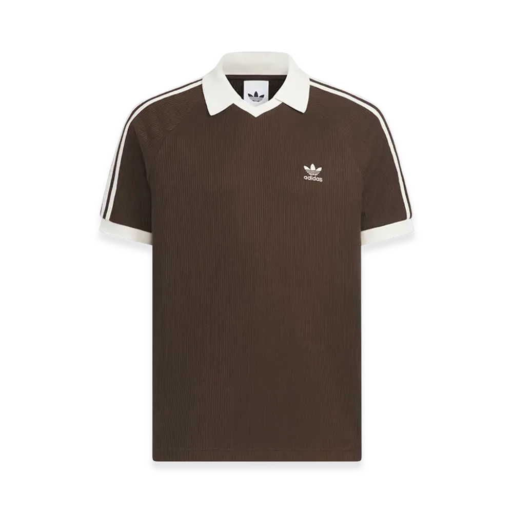 adidas Waffle Short Sleeve Polo Shirt "Brown"
