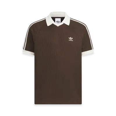 adidas Waffle Short Sleeve Polo Shirt "Brown"