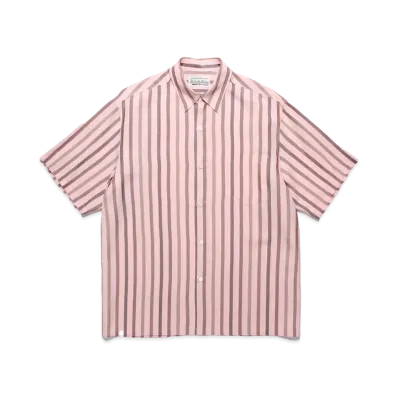 WACKO MARIA Striped Regular Collar Shirt "Pink"