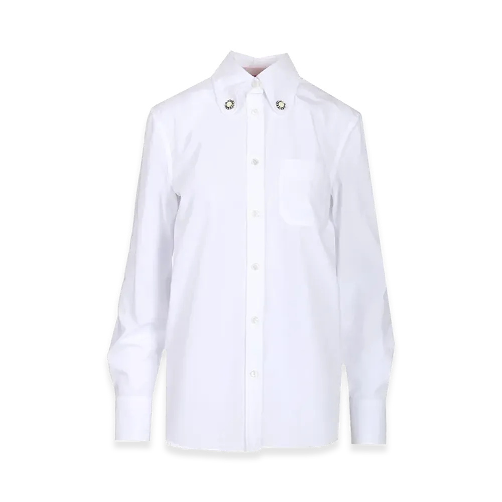Valentino Women's Shirt With Jewel Buttons "White"