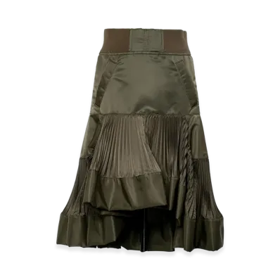 sacai Nylon Twill Skirt "Dark Khaki"