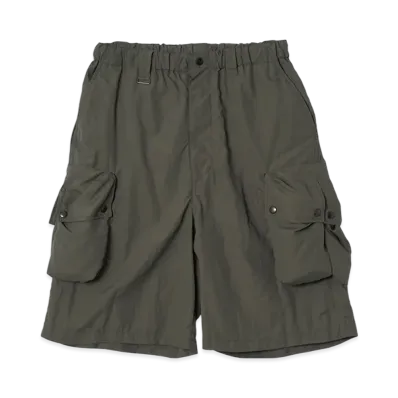 YOKE Light Nylon Taslan Multi Pockets Utility Shorts "Khaki"