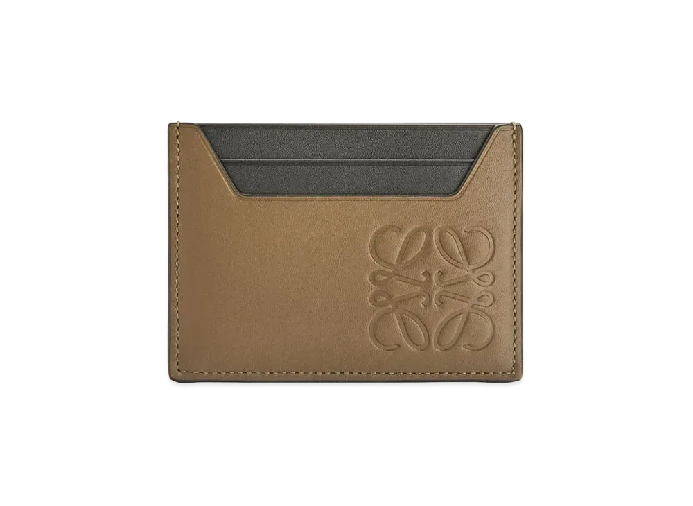 LOEWE Brand Plain Cardholder In Classic Calfskin "Khaki Brown"