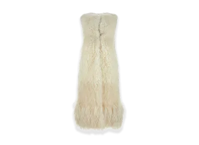 PRADA Women's Sleeveless Fur Coat "White"