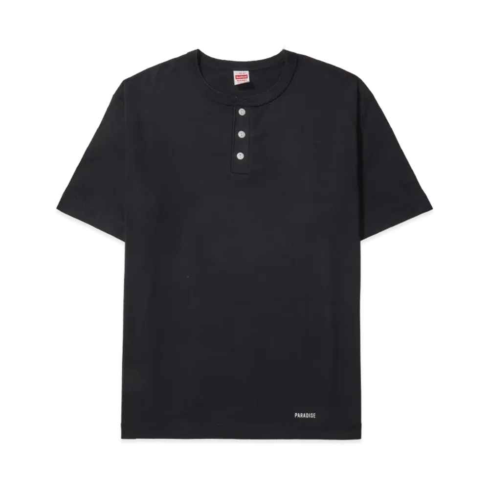 WACKO MARIA x Healthknit Henley Neck T-Shirt "Black"