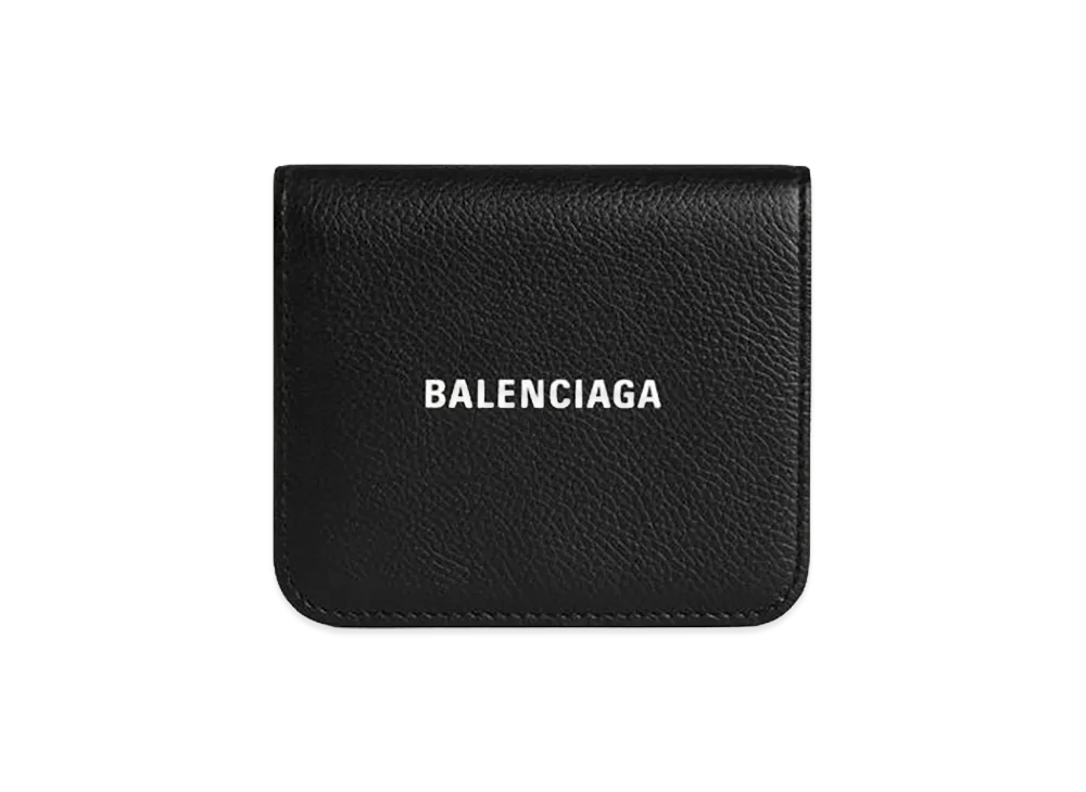 BALENCIAGA Women's Cash Flap Coin & Card Holder "Black"