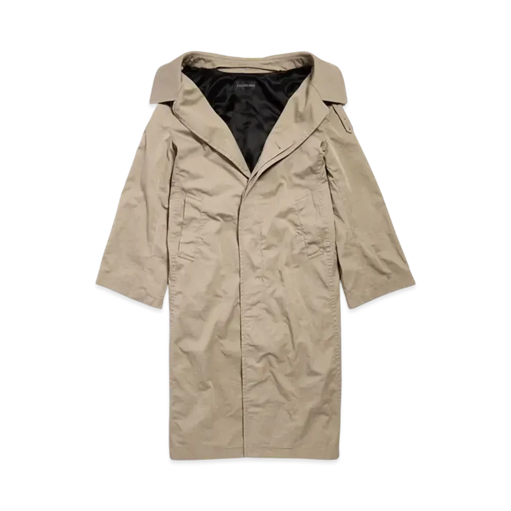BALENCIAGA Women's Off Shoulder Carcoat "Beige"