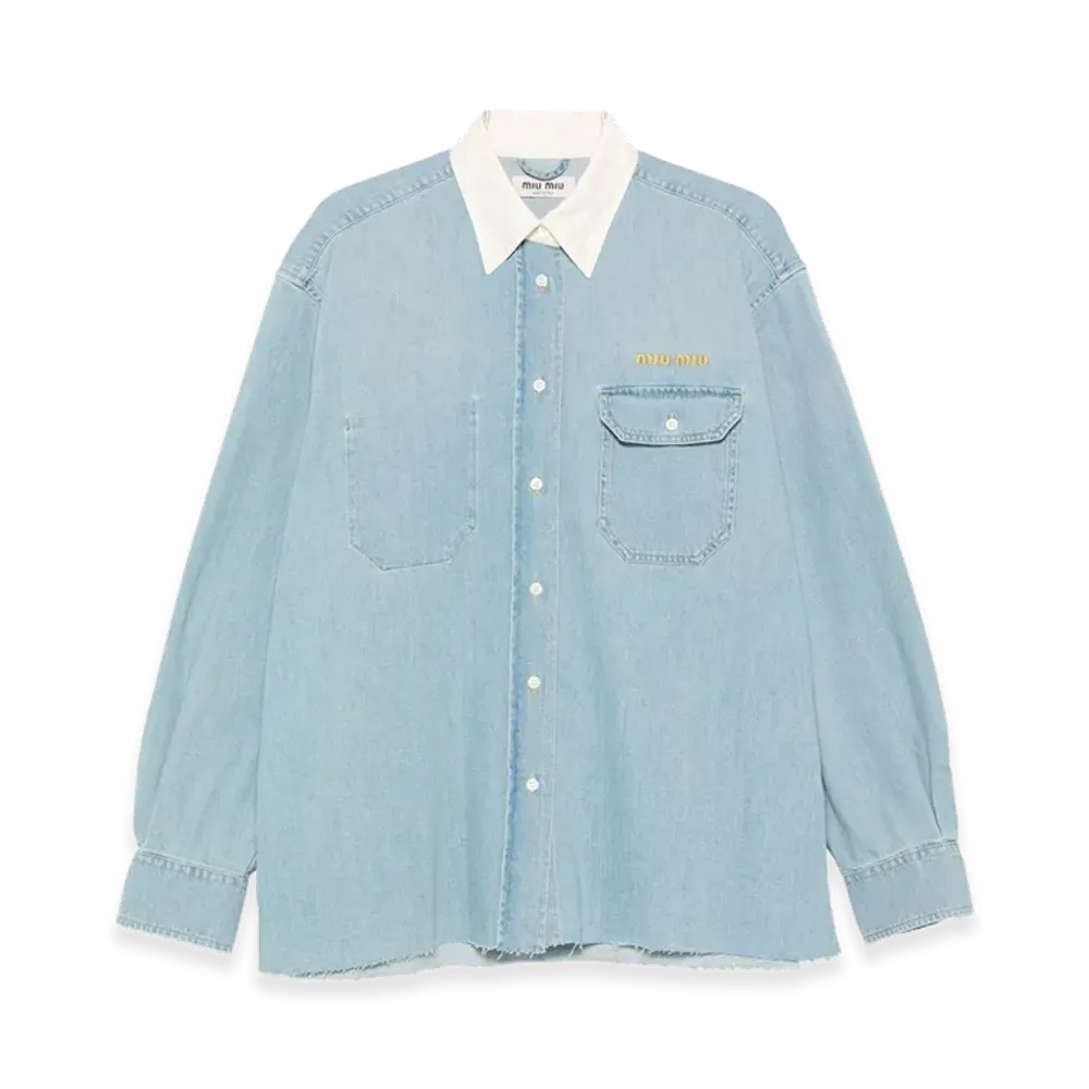 MIU MIU Women's Denim Oversize Shirt "Lightblue"