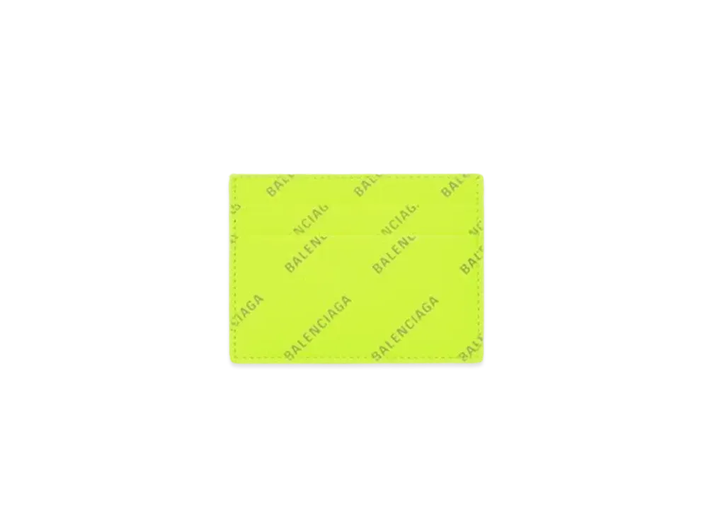 BALENCIAGA Reflective All Over Logo Cash Card Holder Full O "Yellow"