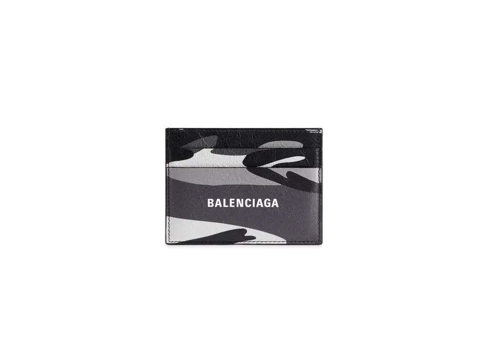 BALENCIAGA Cash Card Holder Camo Print "Grey/Silver"