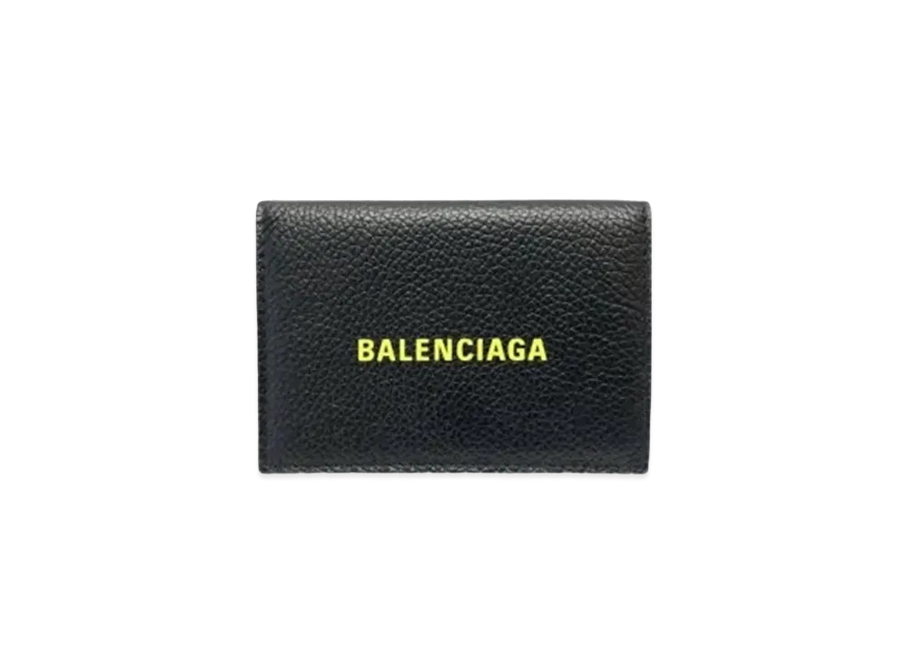 バレンシアガ ロゴキャッシュミニリングウォレット "ブラック/イエロー" 5943121IZF31072