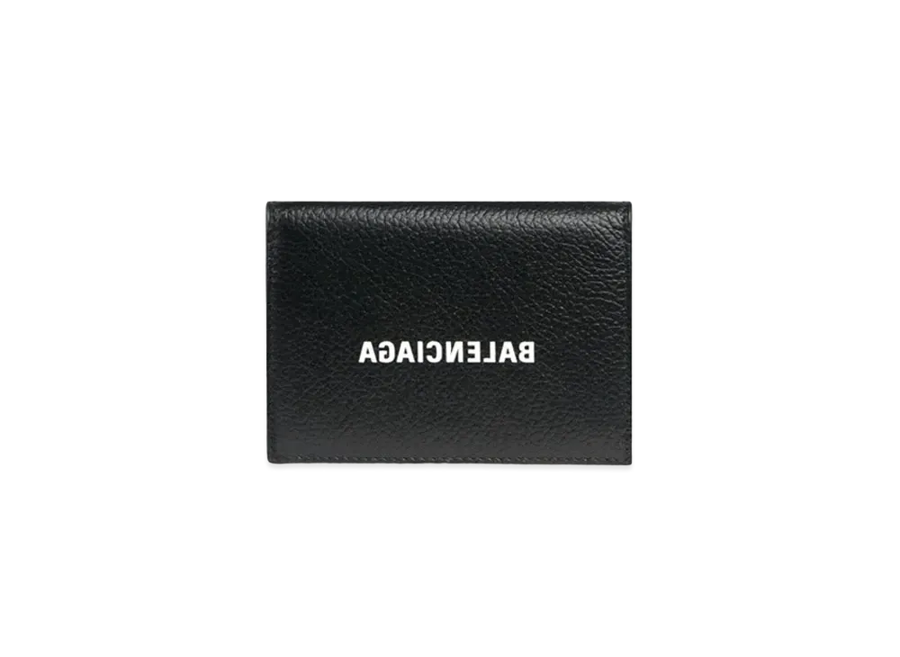 BALENCIAGA Cash Mini Wallet Grained Calfskin "Black/White"