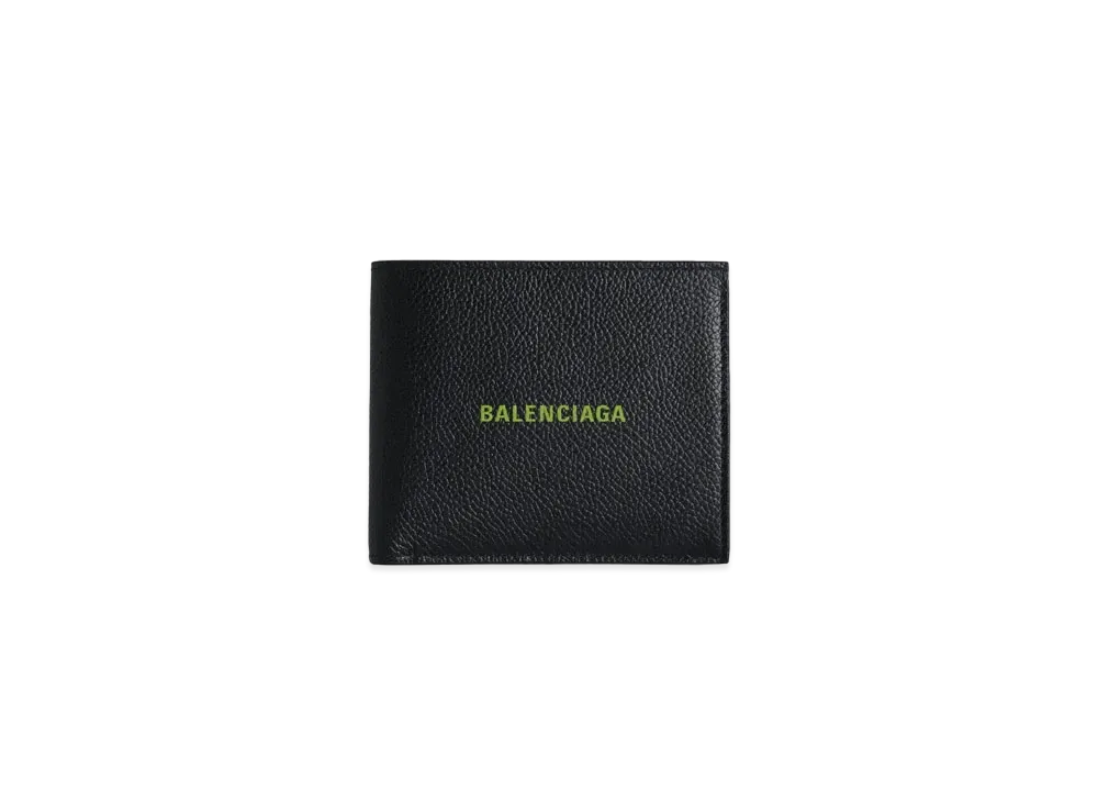 バレンシアガ キャッシュ スクエア フォールド コイン ウォレット 日本限定 "ブラック/アップルグリーン" 5943151IZI31068