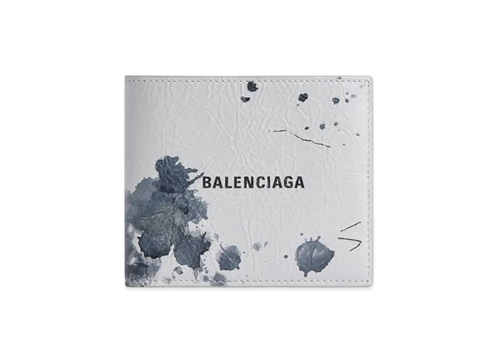 BALENCIAGA Cash Square Folded Coin Wallet "Light Grey"
