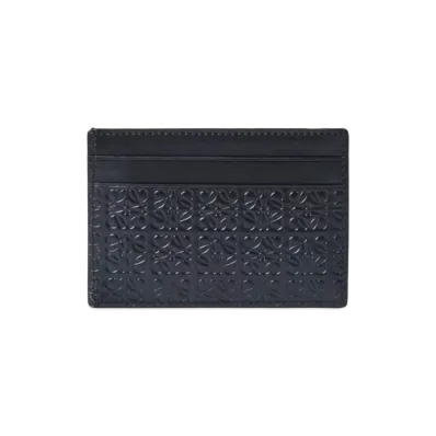 LOEWE Repeat Plain Card Holder Emboss Silk Calf "Black"
