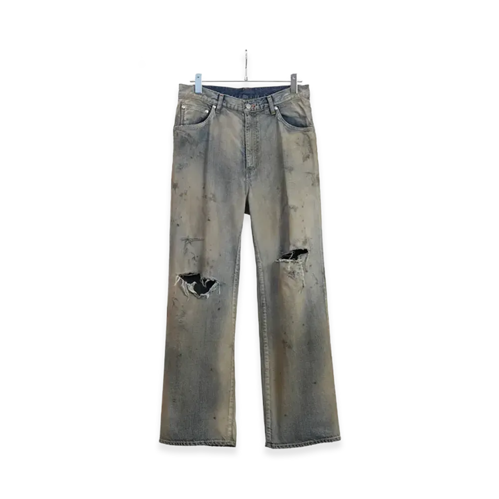 ANCELLM Crash Middle Straight 5P Denim Pants "Indigo"