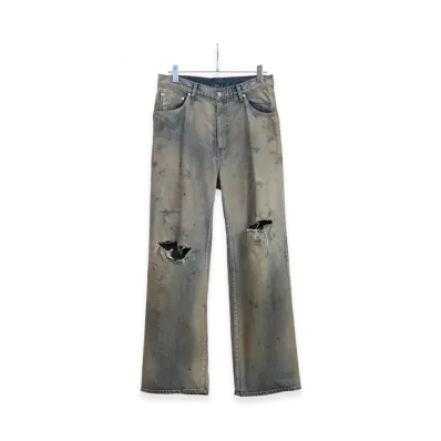 ANCELLM Crash Middle Straight 5P Denim Pants "Indigo"
