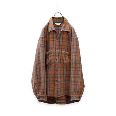 ANCELLM Nel Check Over Work Shirt "Camel"