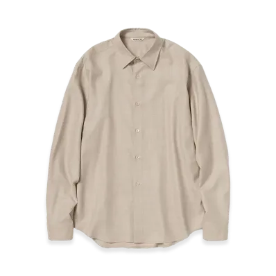 AURALEE Women's Super Light Wool Shirt "Top Beige"
