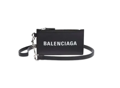BALENCIAGA Cash Card Case with Key Ring "Black"