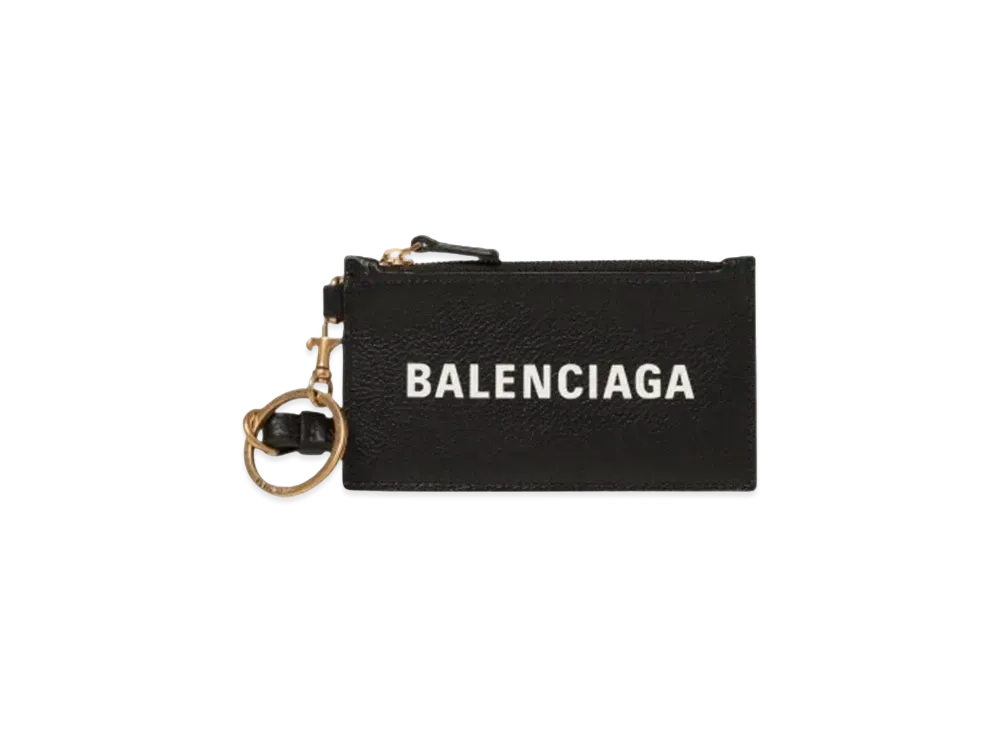 BALENCIAGA Cash Card Case with Key Ring "Black"