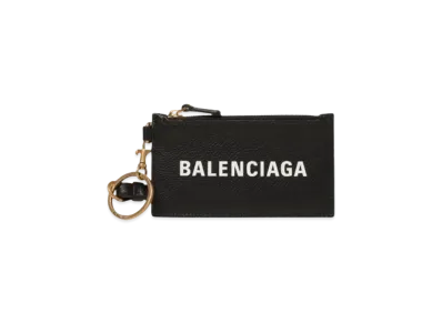 BALENCIAGA Cash Card Case with Key Ring "Black"