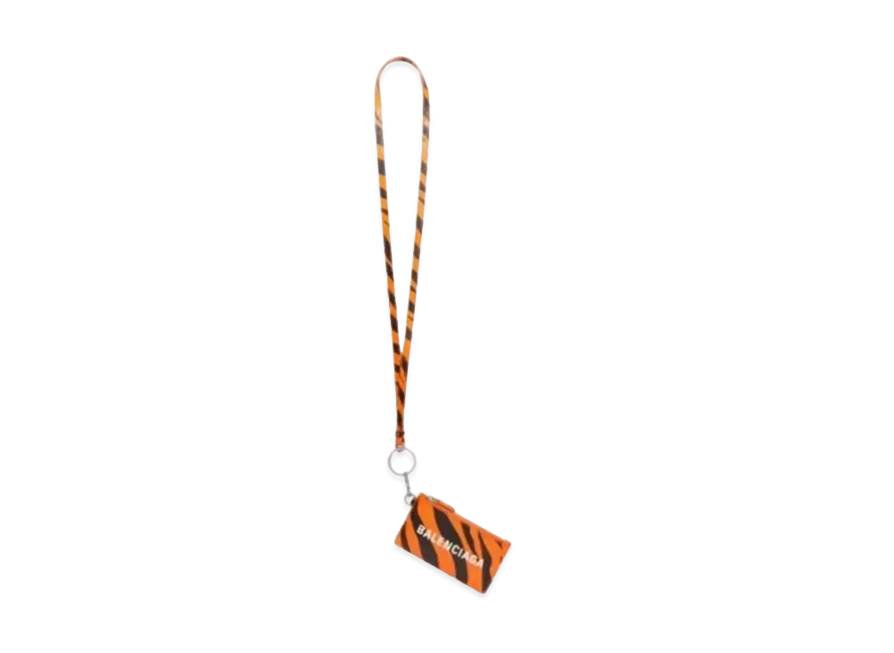 BALENCIAGA Tiger Print Key Ring Card Holder