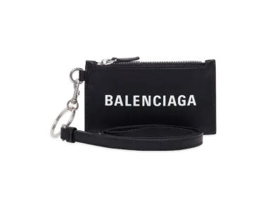 BALENCIAGA Cash Keyring Card Case "Black"