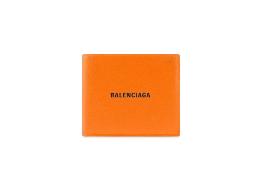 BALENCIAGA Cash Square Ring Wallet "Orange/Black"