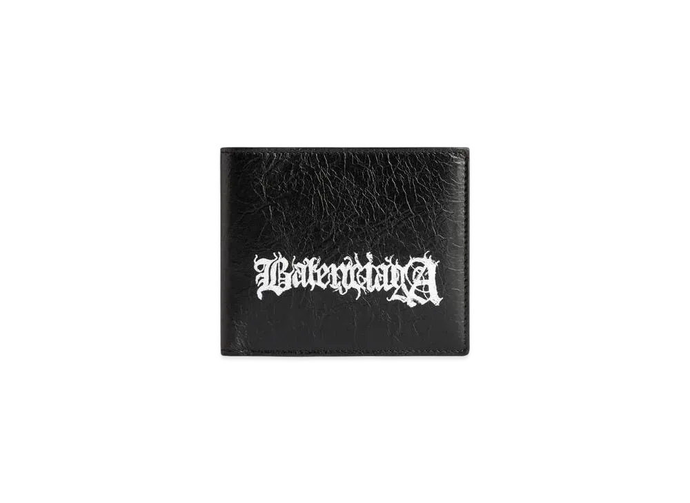 BALENCIAGA Cash Square Folded Wallet DIY Metal "Black"