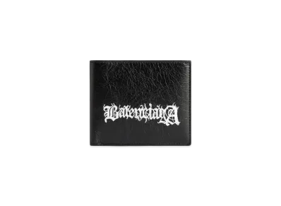 BALENCIAGA Cash Square Folded Wallet DIY Metal "Black"