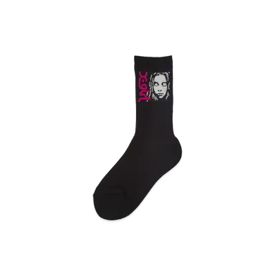 X-Girl Women's Side Logo Face Ribbed Socks "Black"