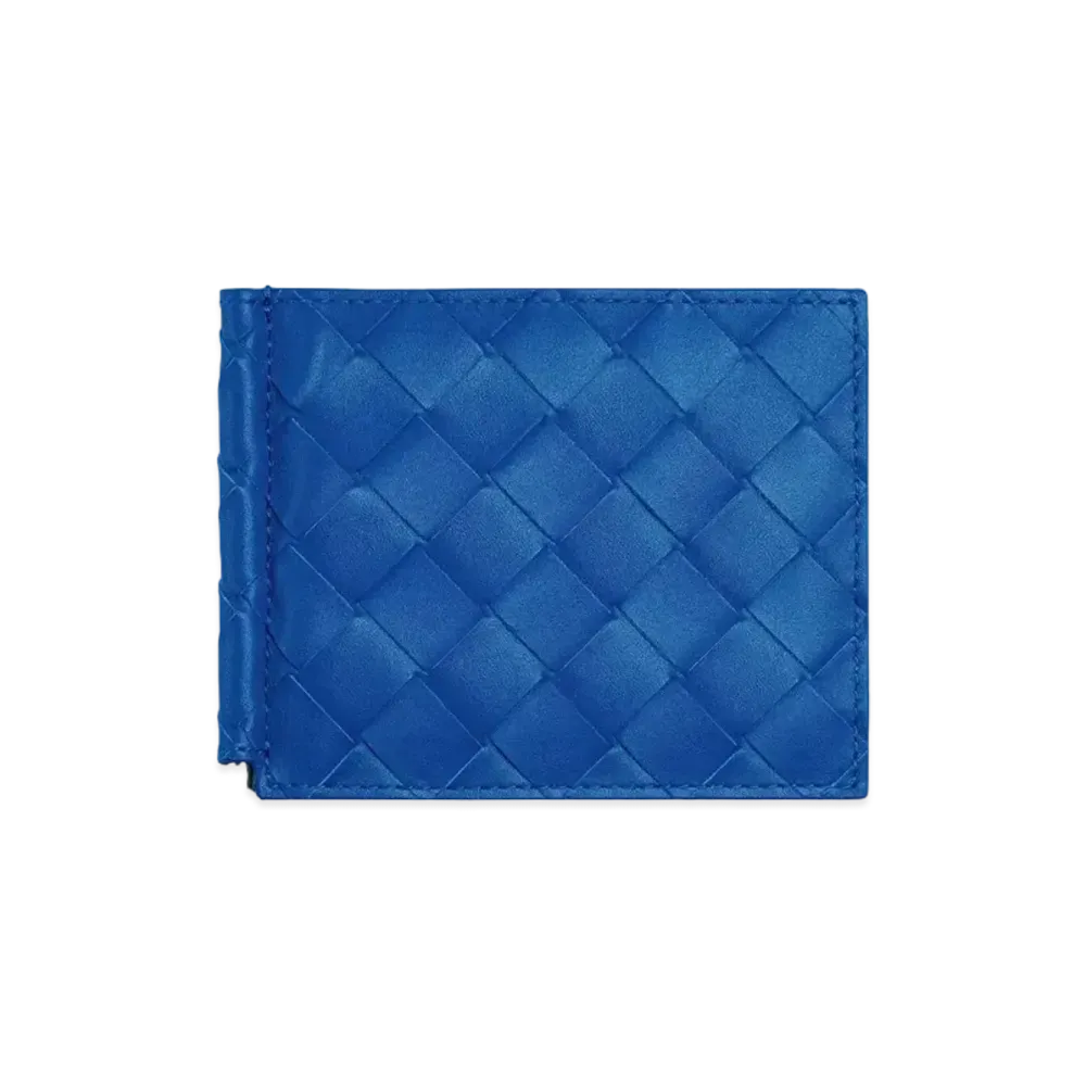 Bottega Veneta Money Clip Wallet "Cobalt"