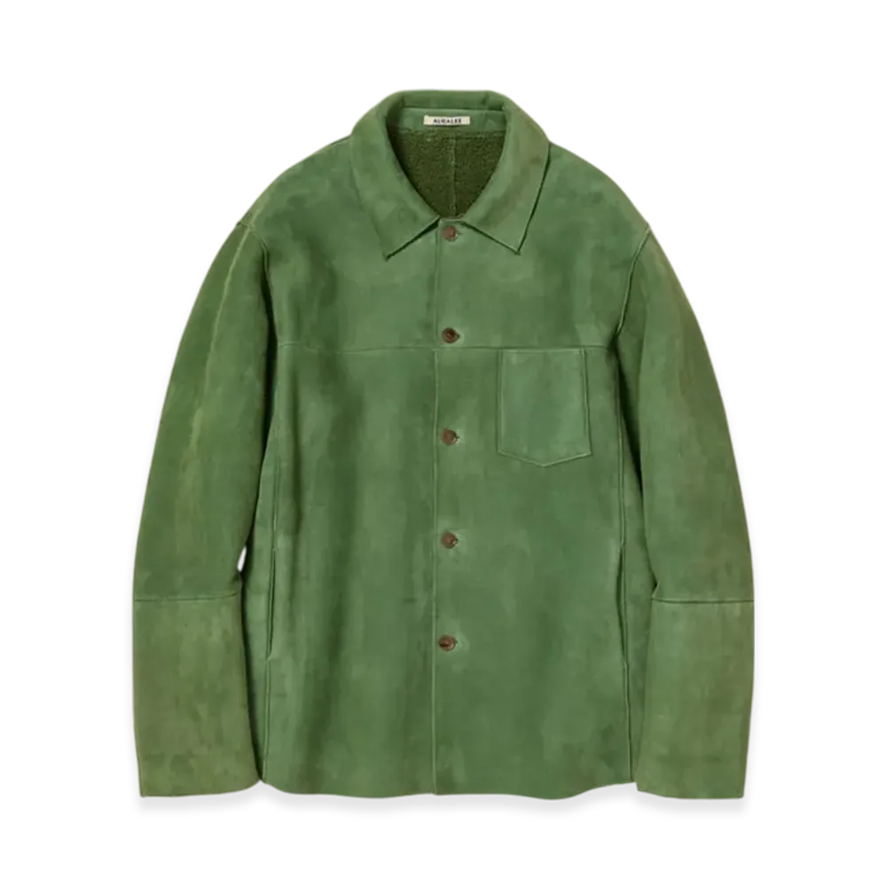 AURALEE Merino Mouton Shirt Blouson "Dusty Green"